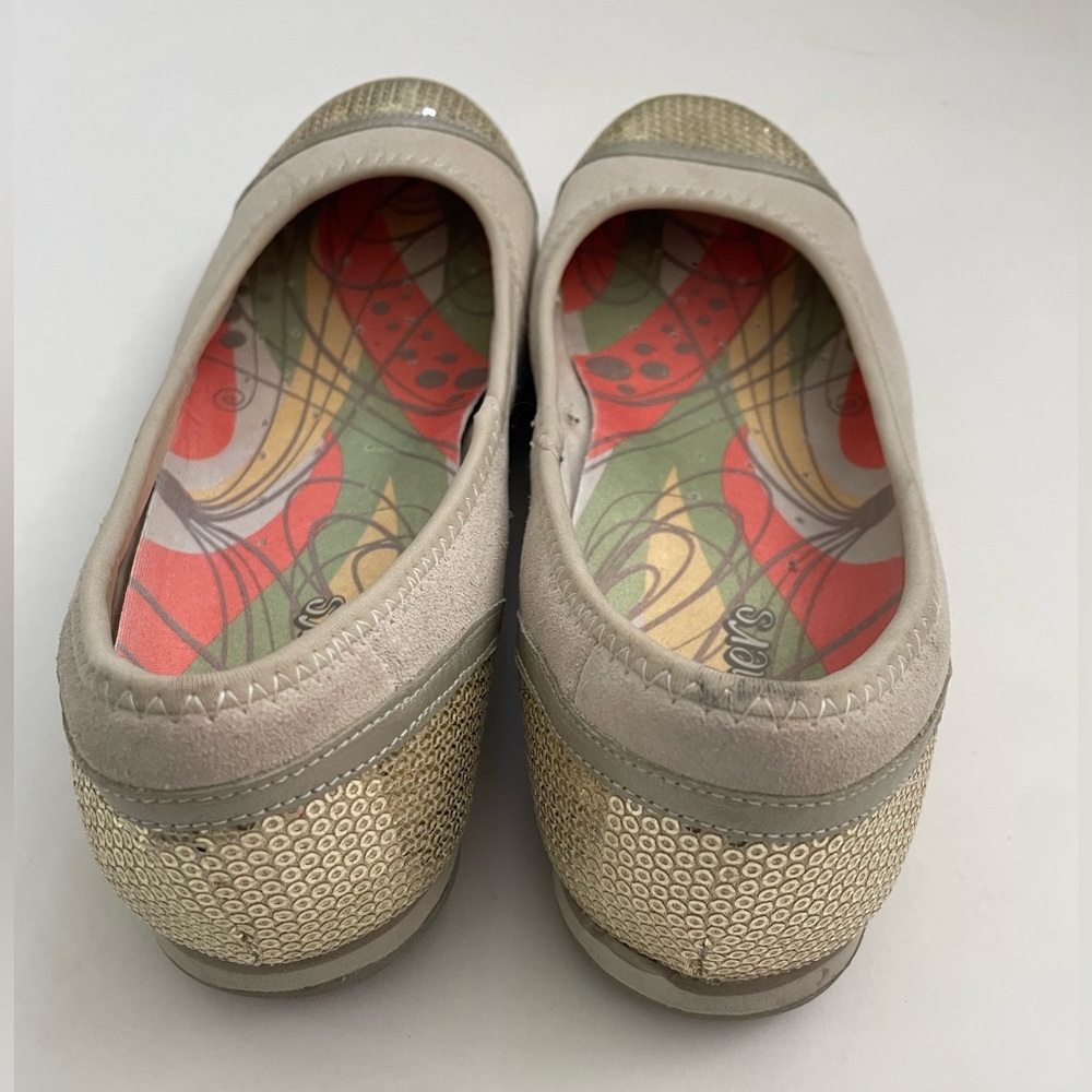 Skechers Gold and Cream Women's Flats - Picture 3 of 7